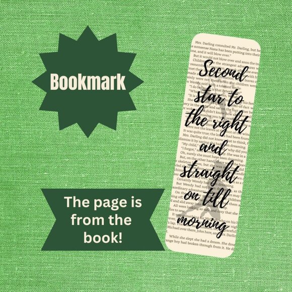 Peter Pan Book Page Bookmark Set, Bookish Gifts, Peter Pan Bookmarks - Picture 4 of 9
